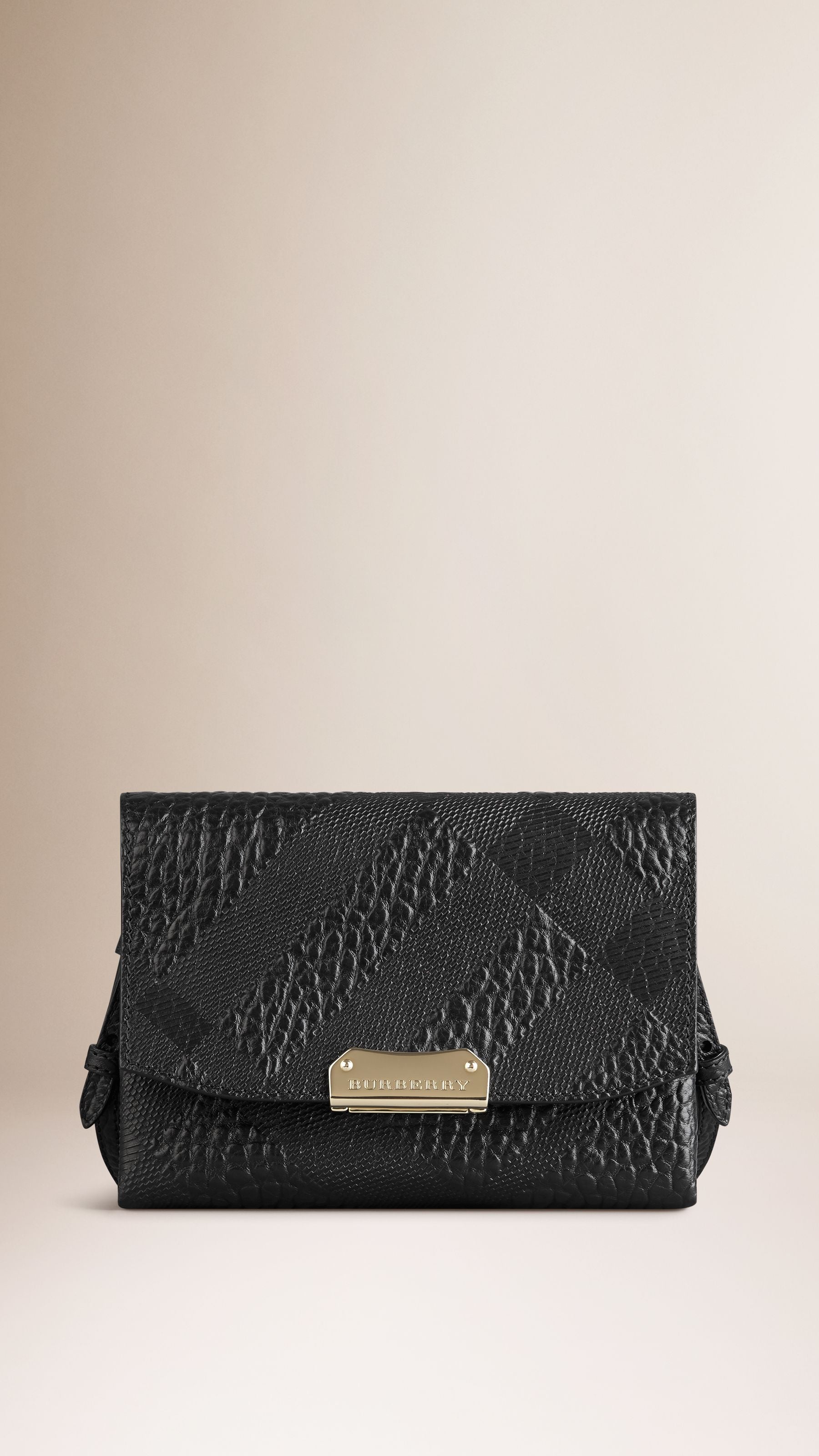 BLACK Petit sac à bandoulière en cuir grainé emblématique
