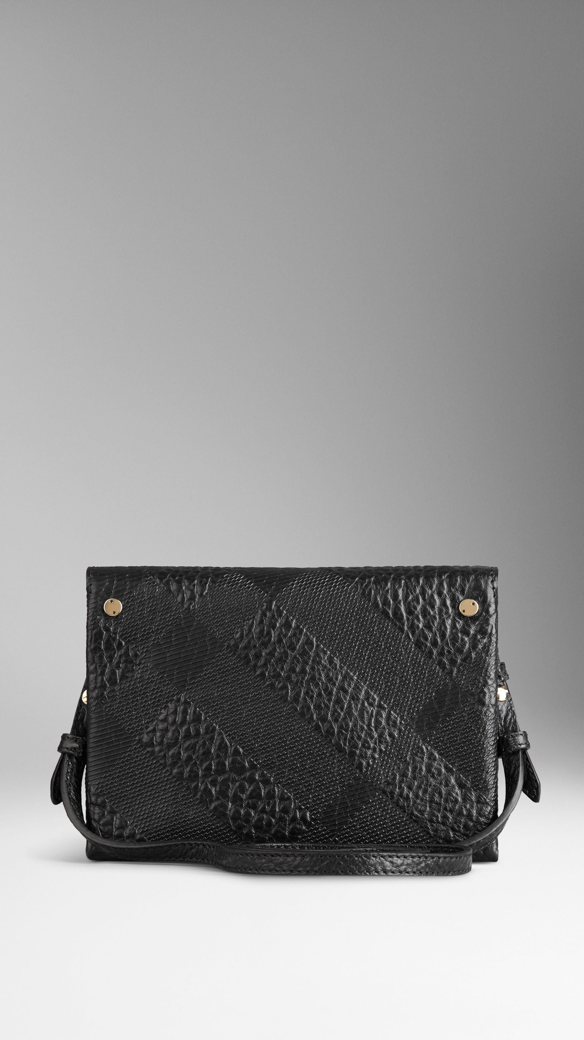 BLACK Petit sac à bandoulière en cuir grainé emblématique