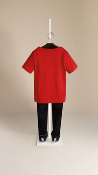 BRIGHT MILITARY RED T-shirt avec poche à motif check
