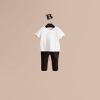 WHITE T-shirt en coton avec poignets à motif check