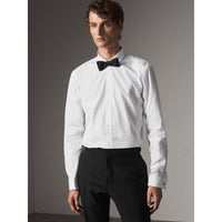 WHITE Chemise moderne en popeline de coton à poignets mousquetaires
