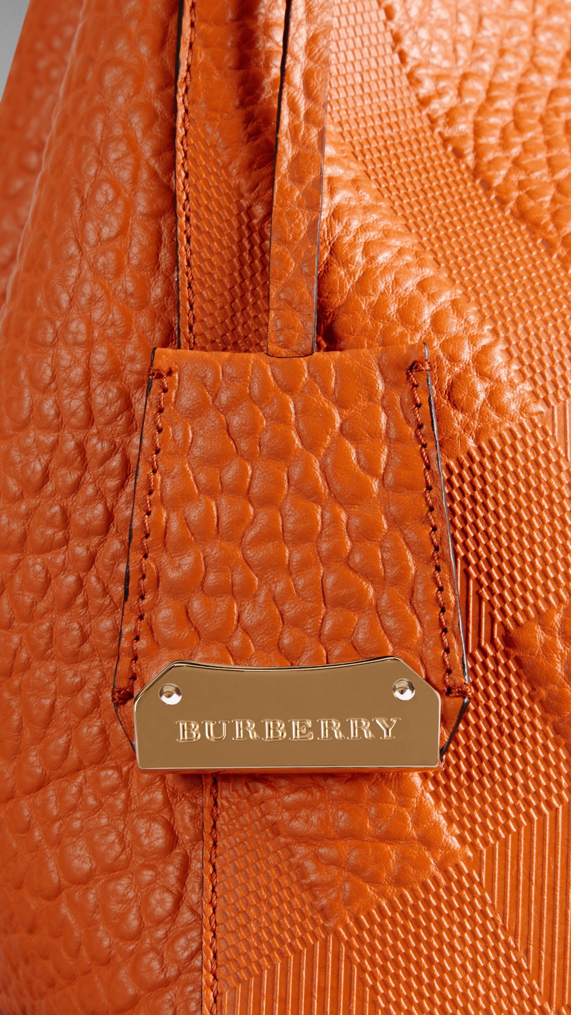 COPPER ORANGE Petit Sac The Canter en cuir avec motif check en relief