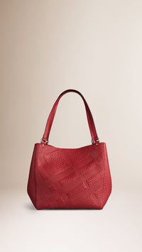 MILITARY RED Petit Sac The Canter en cuir avec motif check en relief