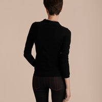 BLACK Cardigan en laine avec patte à motif check