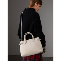 NATURAL Sac The Banner moyen en cuir et coton House check
