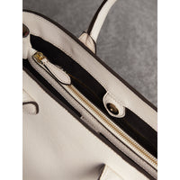 NATURAL Sac The Banner moyen en cuir et coton House check