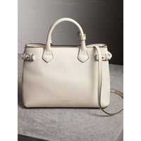 NATURAL Sac The Banner moyen en cuir et coton House check