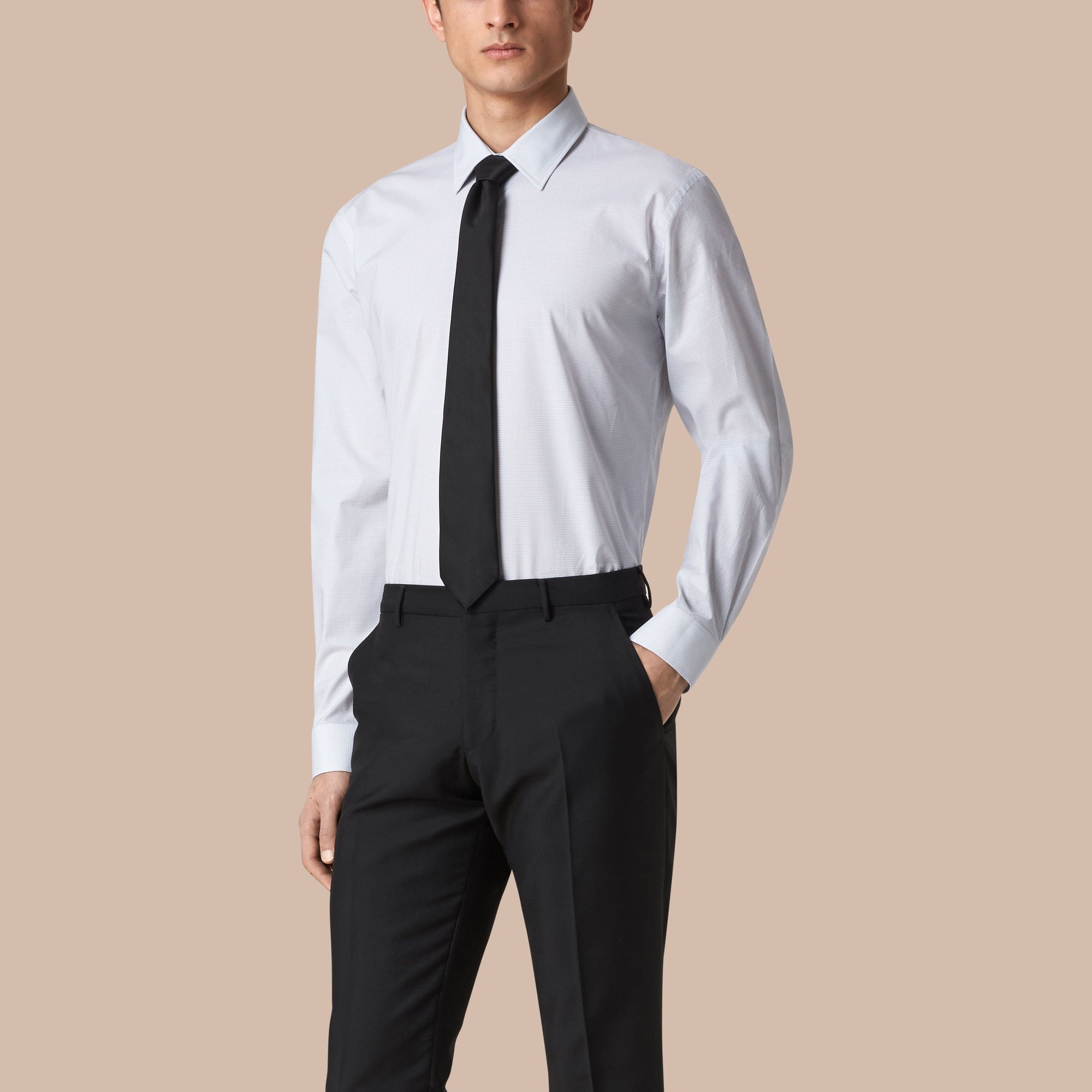 CITY GREY Chemise vichy moderne en popeline de coton