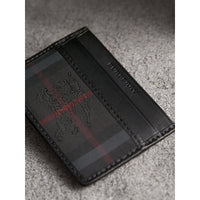 CHARCOAL/BLACK Porte-cartes à motif Horseferry check