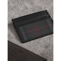 CHARCOAL/BLACK Porte-cartes à motif Horseferry check