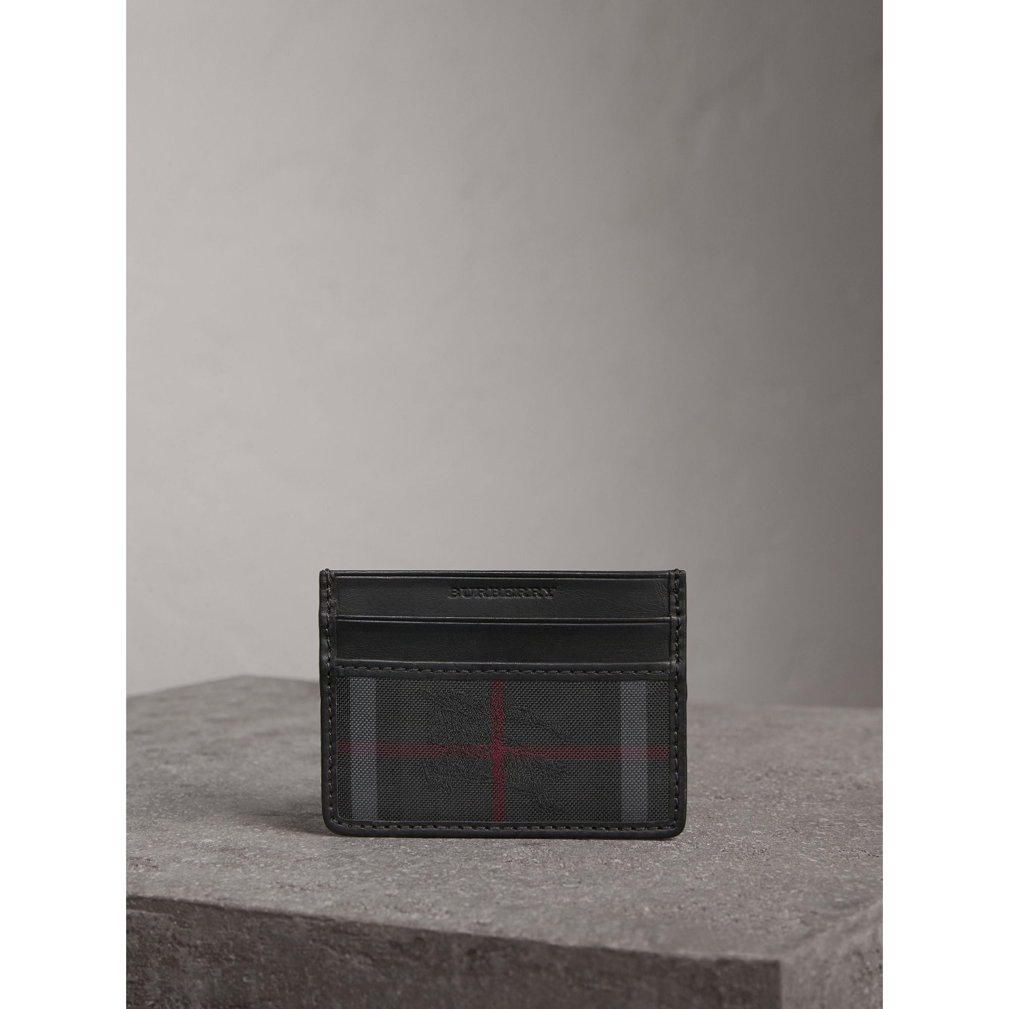 CHARCOAL/BLACK Porte-cartes à motif Horseferry check