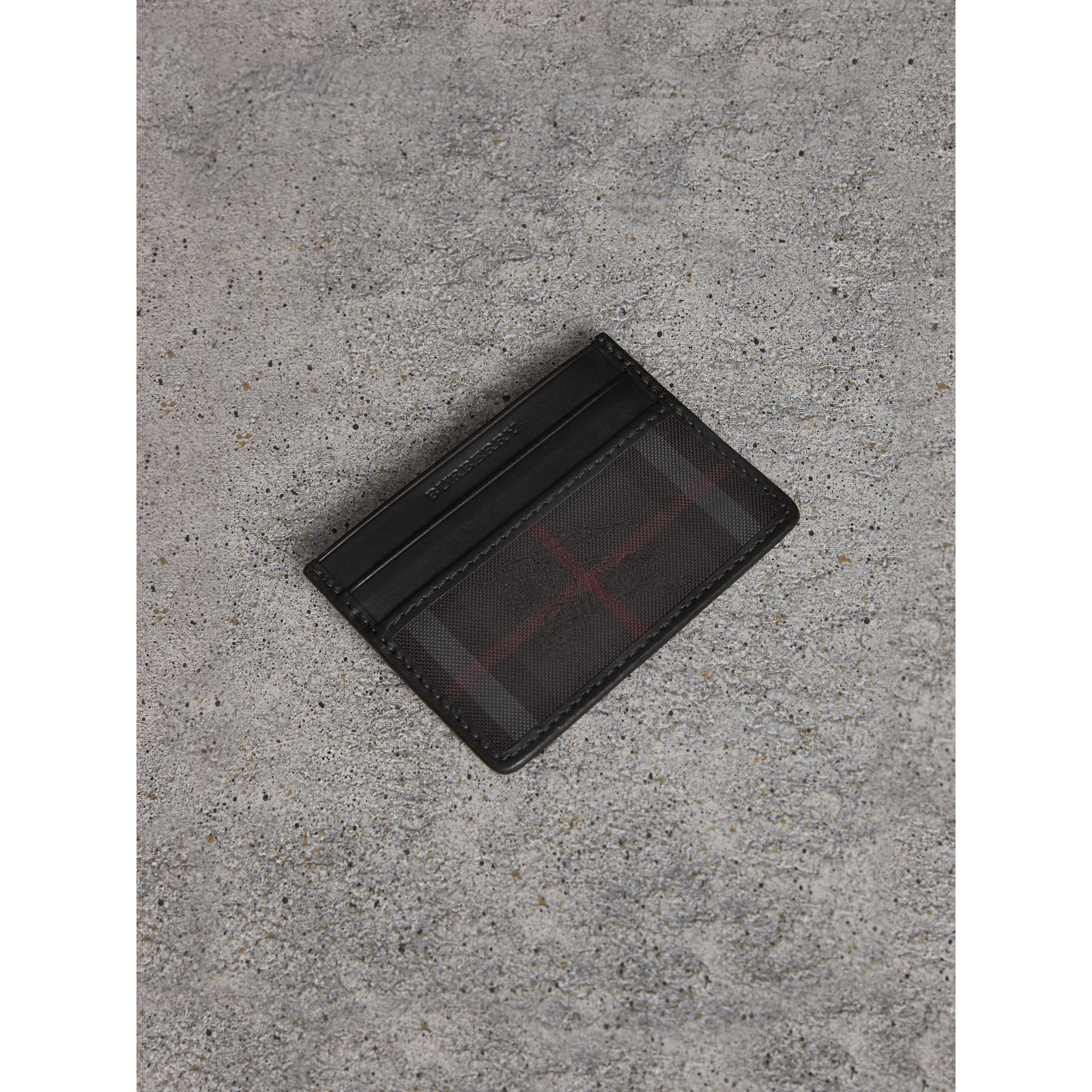 CHARCOAL/BLACK Porte-cartes à motif Horseferry check