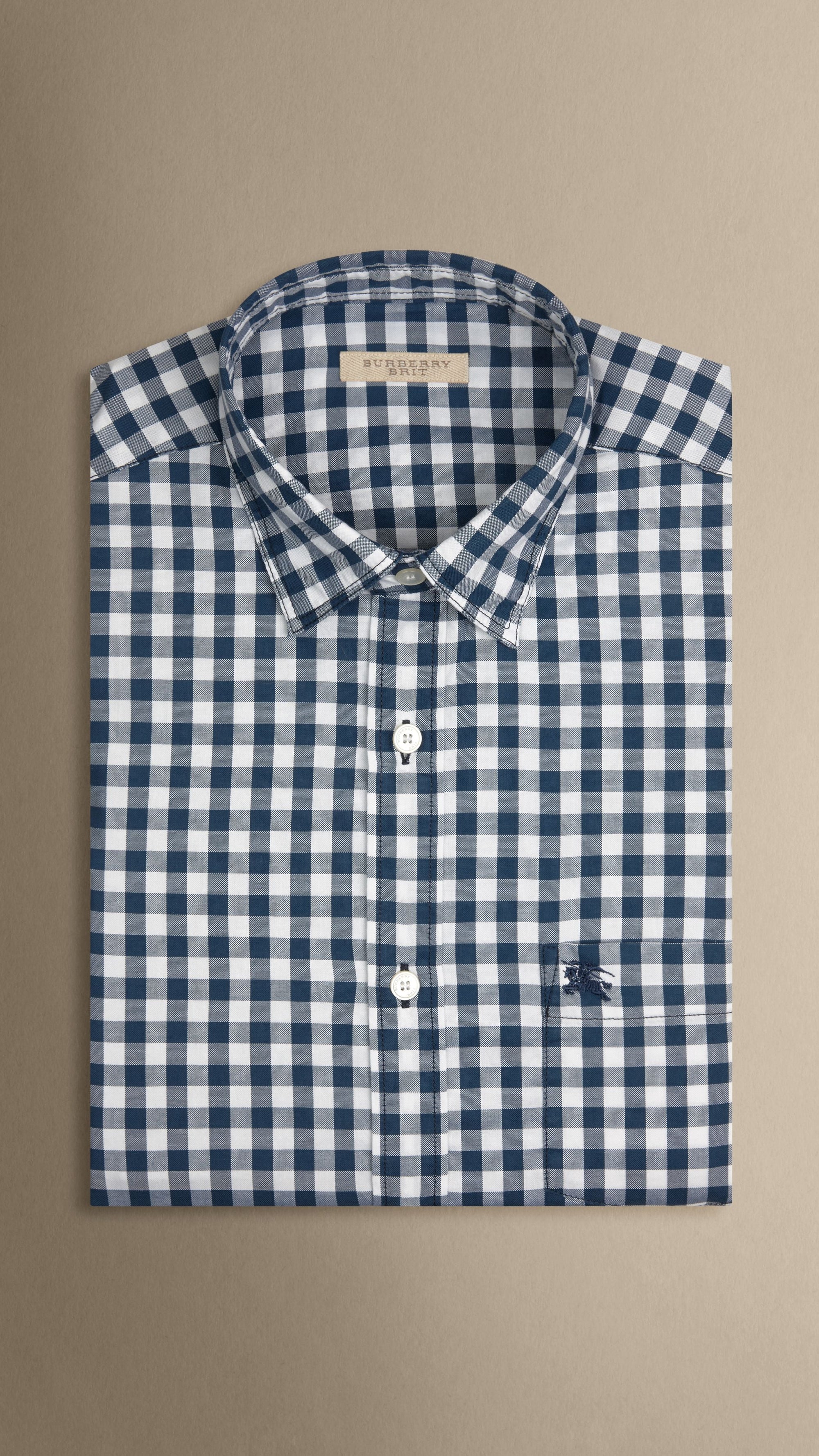MID INDIGO Chemise vichy en coton de couleur contrastante