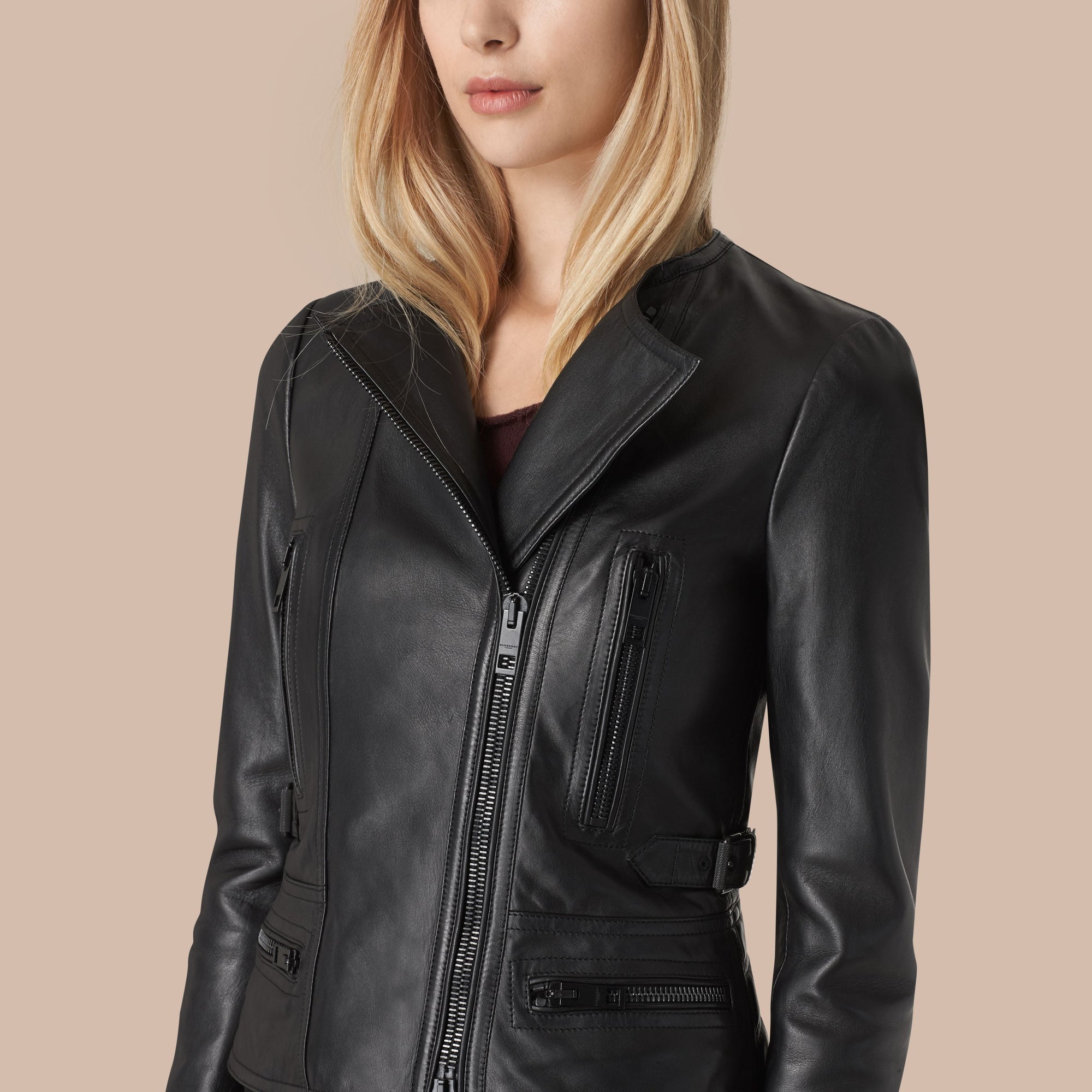 BLACK Perfecto en cuir nappa