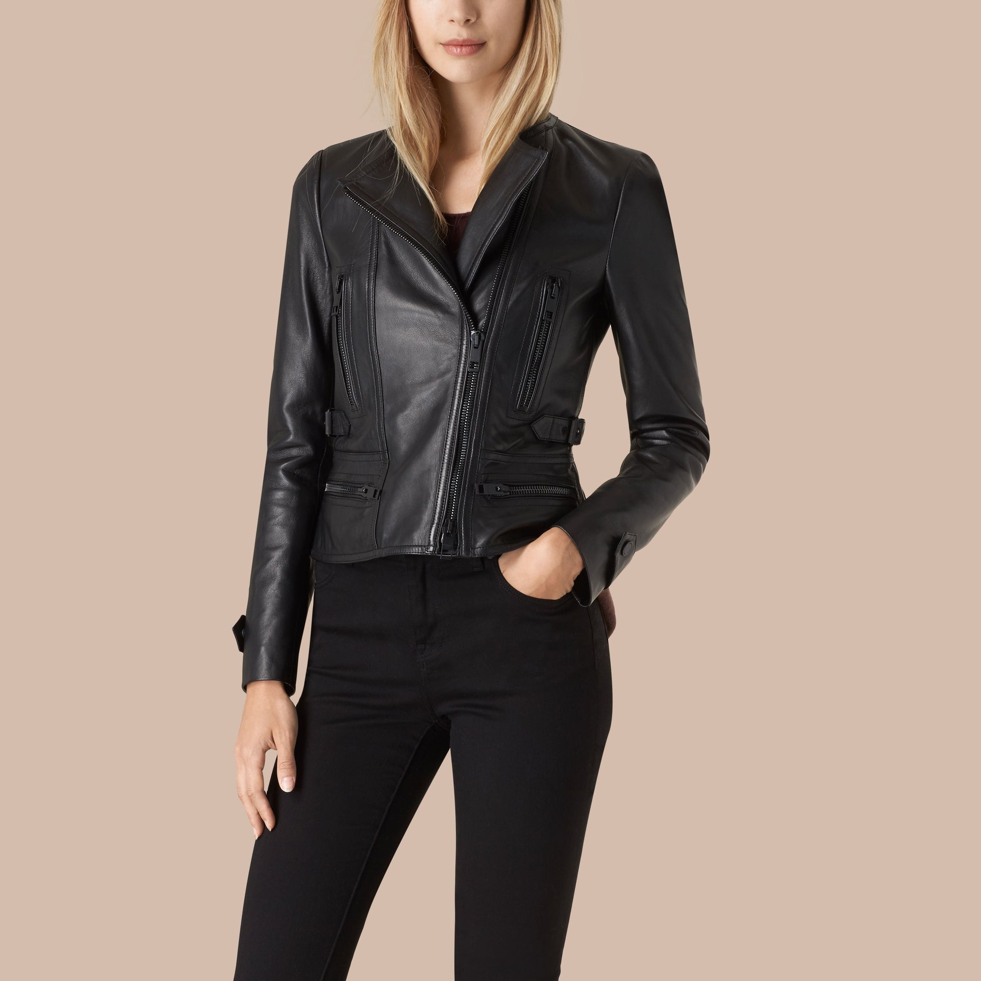 BLACK Perfecto en cuir nappa