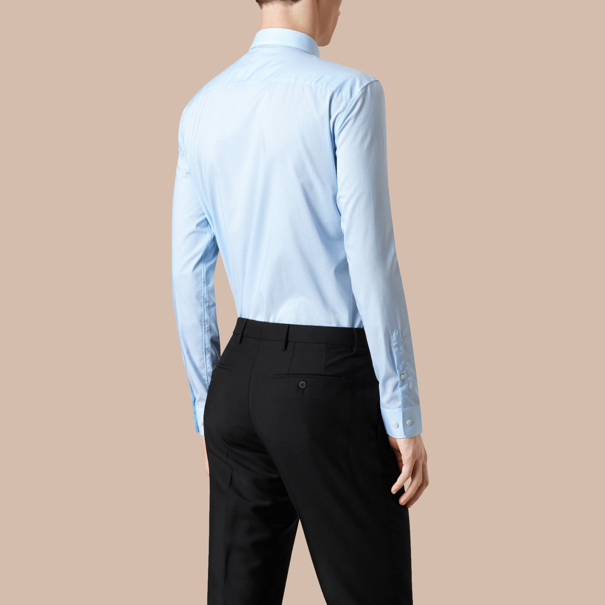 CITY BLUE Chemise vichy moderne en popeline de coton