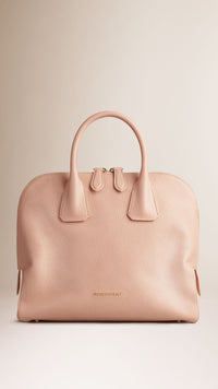 LIGHT NUDE Sac bowling medium en cuir grainé