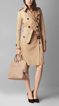 LIGHT NUDE Sac bowling medium en cuir grainé
