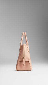 LIGHT NUDE Sac bowling medium en cuir grainé