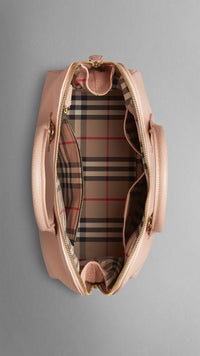 LIGHT NUDE Sac bowling medium en cuir grainé