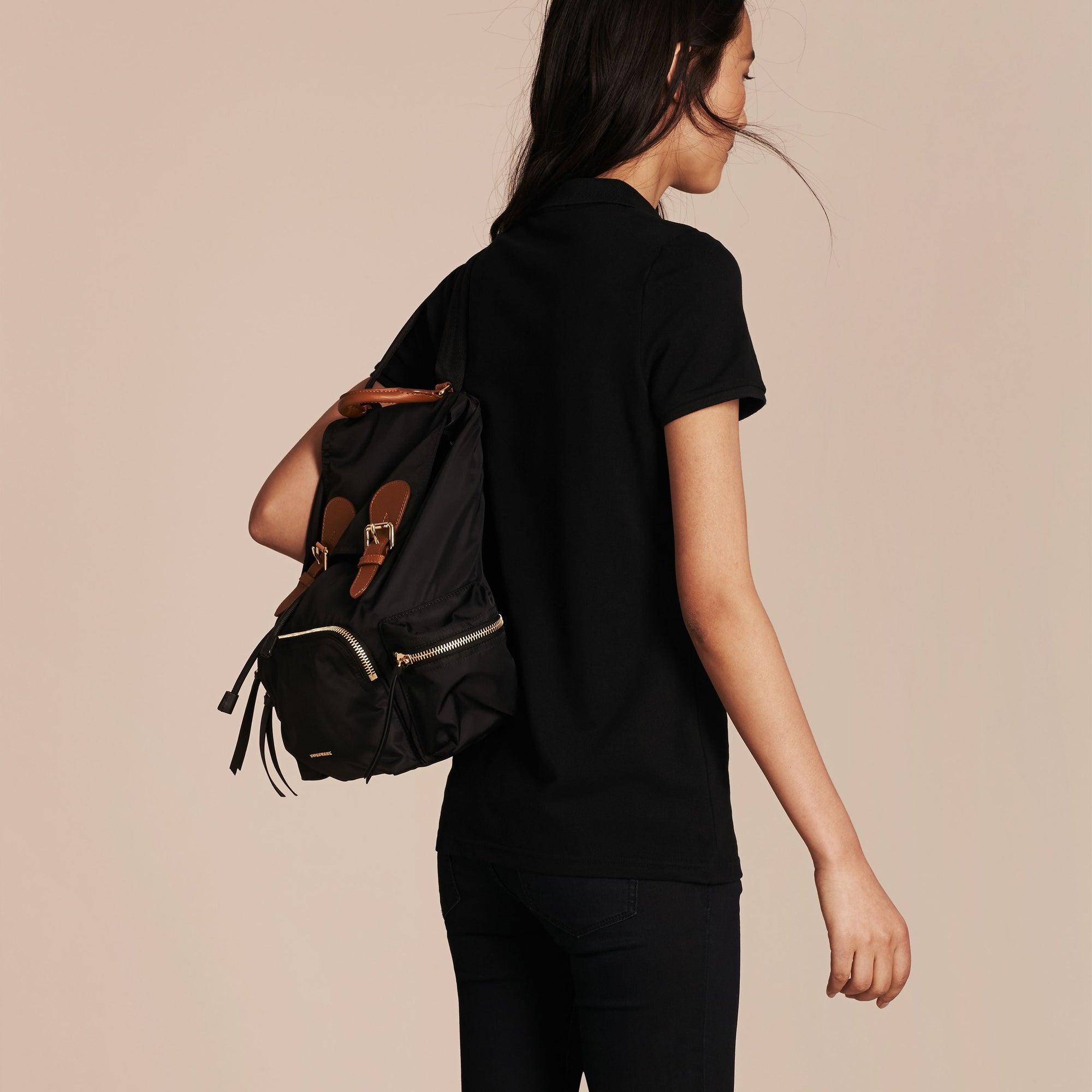 BLACK Polo en piqué de coton