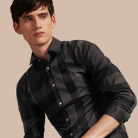 CHARCOAL Chemise en coton à motif check
