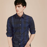 NAVY Chemise en coton à motif check