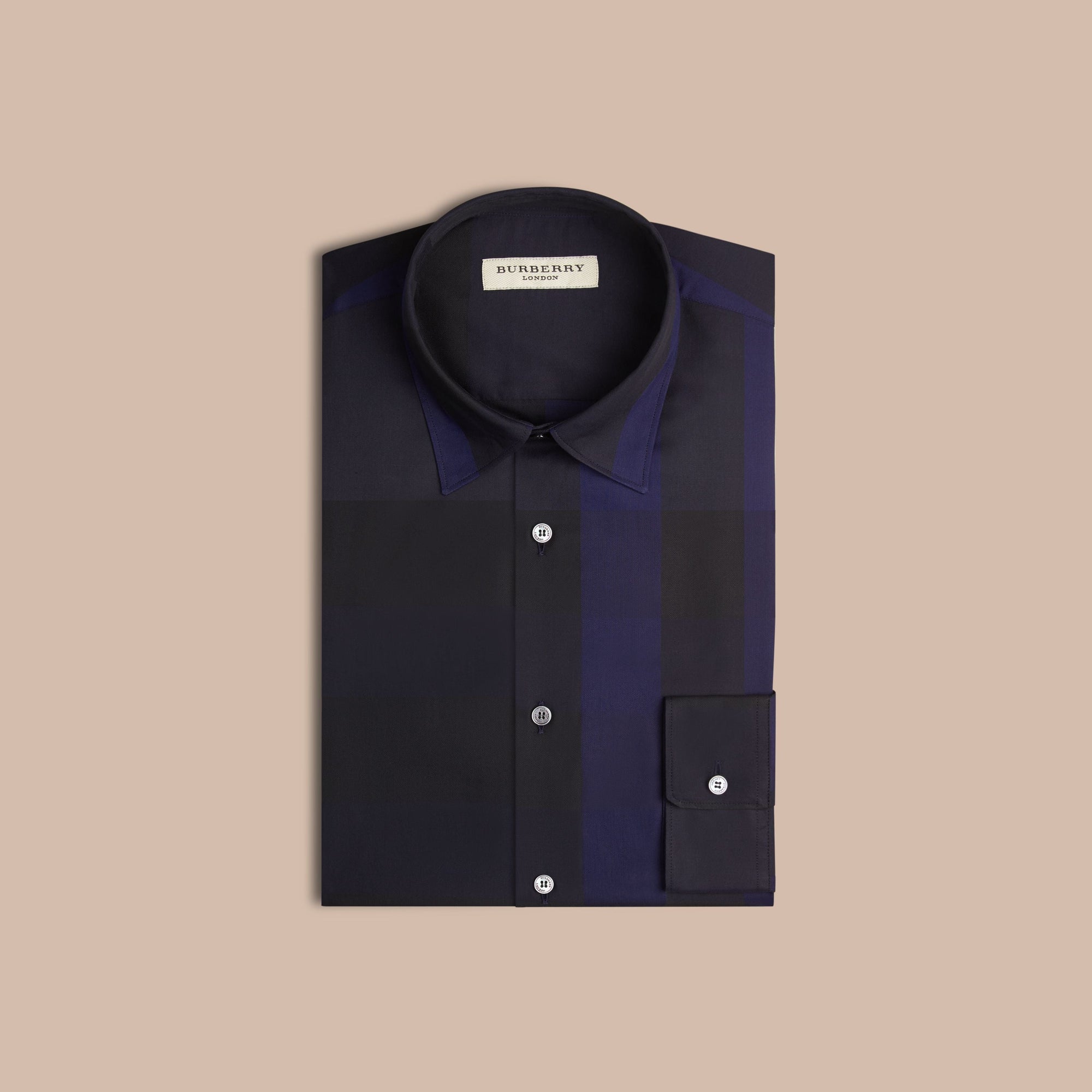 NAVY Chemise en coton à motif check