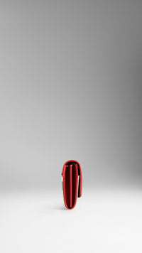 MILITARY RED Portefeuille continental en cuir orné d'un motif House check