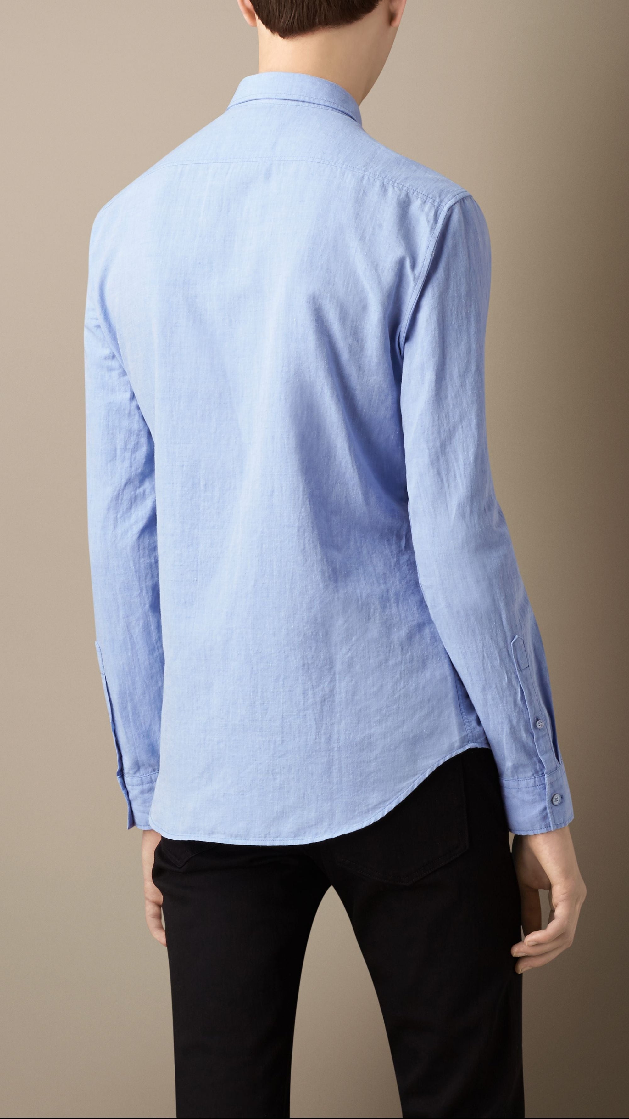 SKY BLUE Chemise en coton et lin