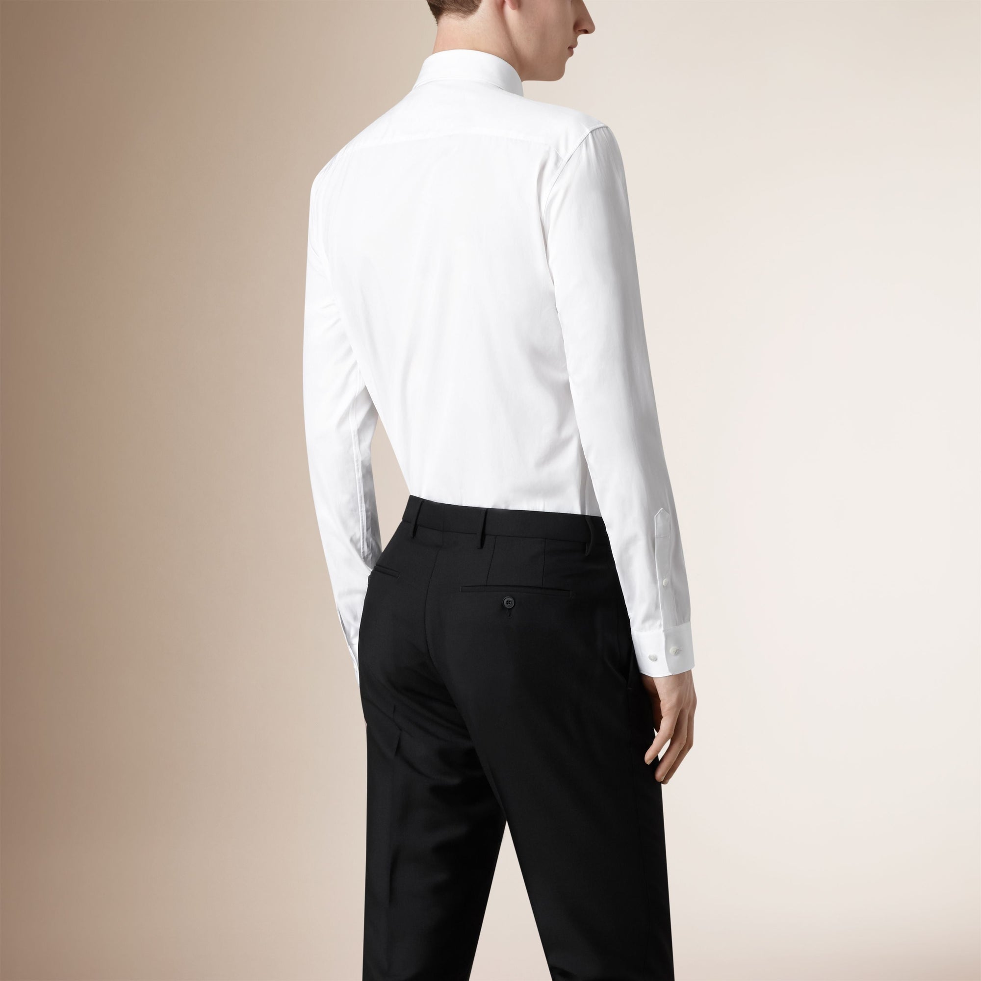 WHITE Chemise moderne en popeline de coton
