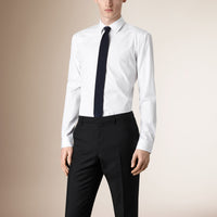 WHITE Chemise moderne en popeline de coton