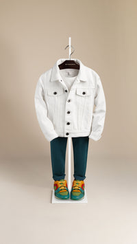 OPTIC WHITE Veste denim en coton
