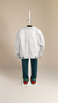 OPTIC WHITE Veste denim en coton