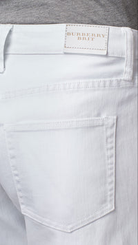 WHITE Short taille basse en denim