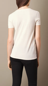 LUPIN T-shirt en laine à motif check frontal