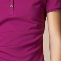 MAGENTA PINK Polo en piqué de coton