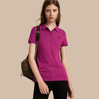 MAGENTA PINK Polo en piqué de coton