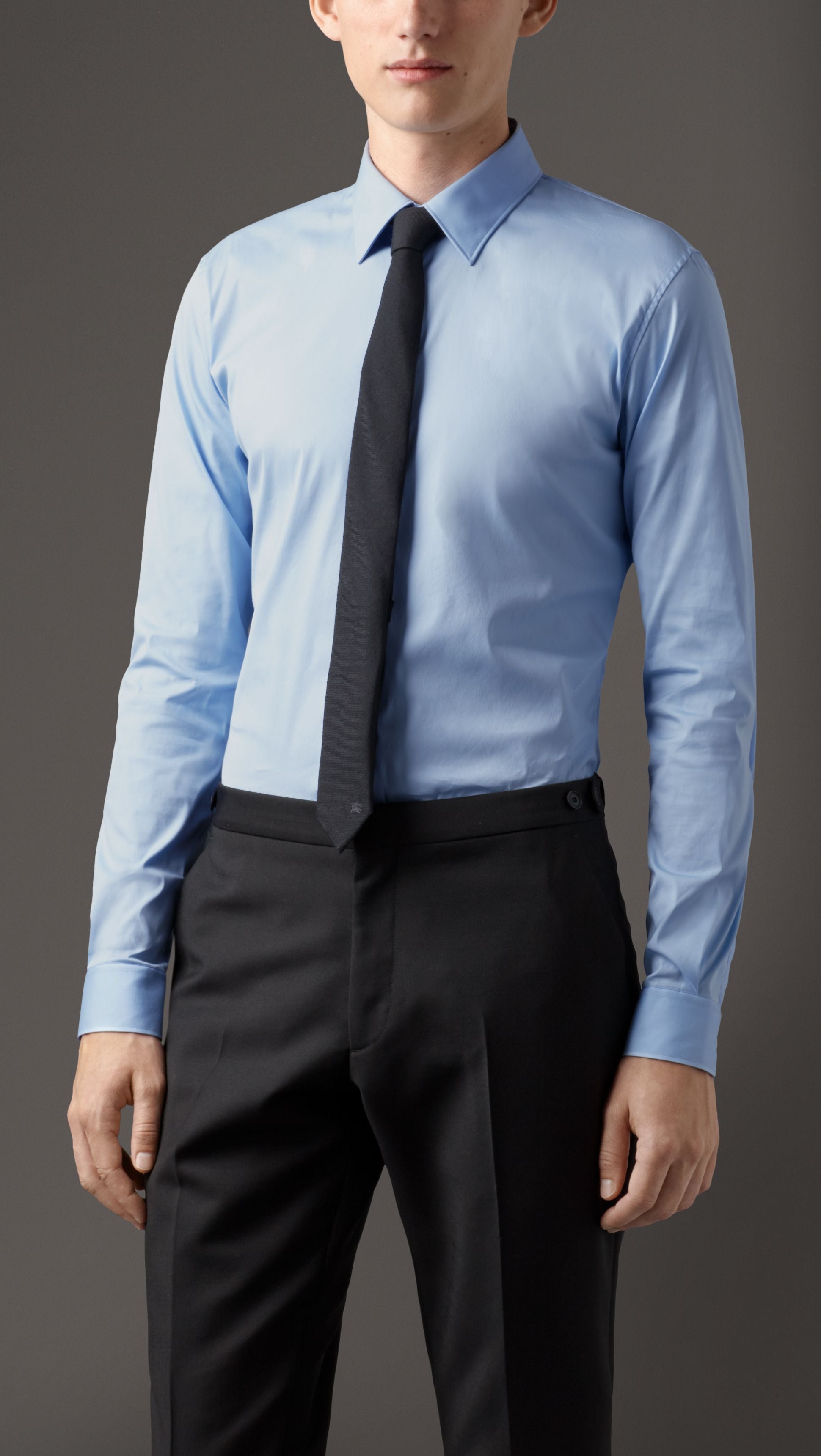 CITY BLUE Chemise ajustée en coton extensible