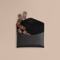 BLACK Jeu de dominos en bois avec étui en cuir grainé