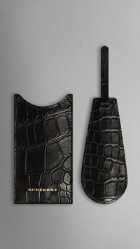 Chausse-pied en alligator - Noir