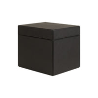 Boîte à accessoires médium en cuir grainé - Noir