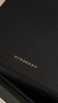 Boîte à accessoires médium en cuir grainé - Noir