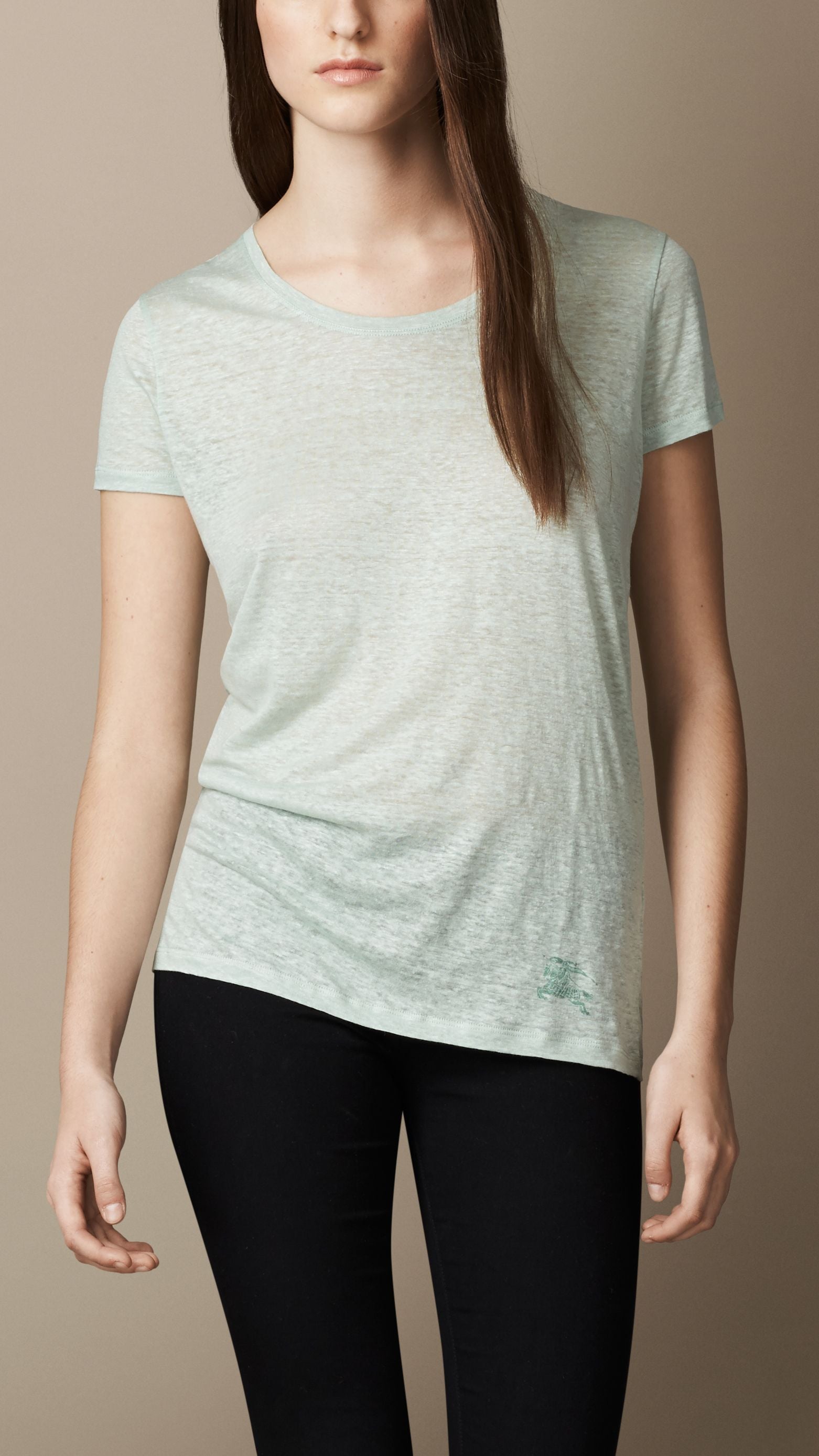 PALE PISTACHIO GREEN T-shirt en lin