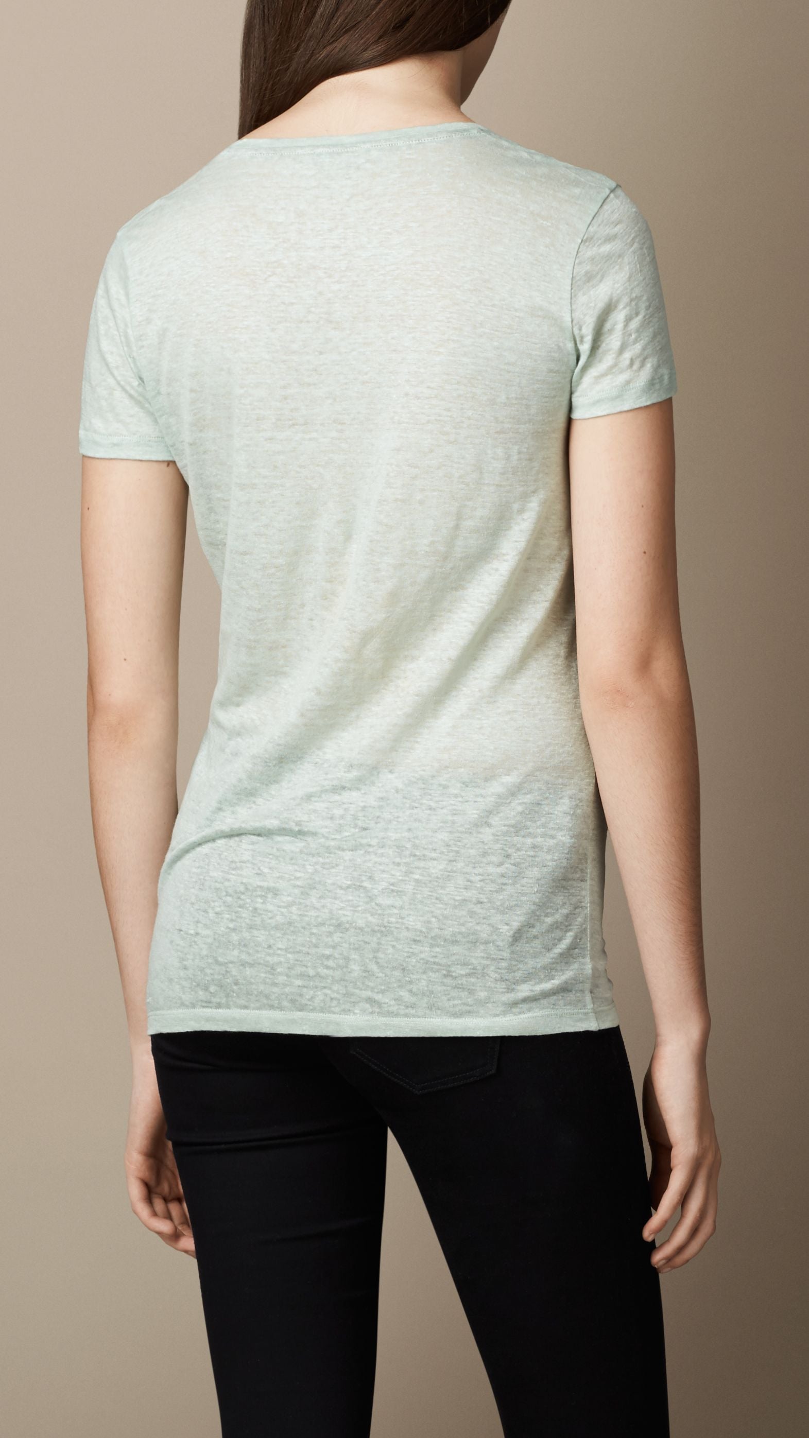 PALE PISTACHIO GREEN T-shirt en lin