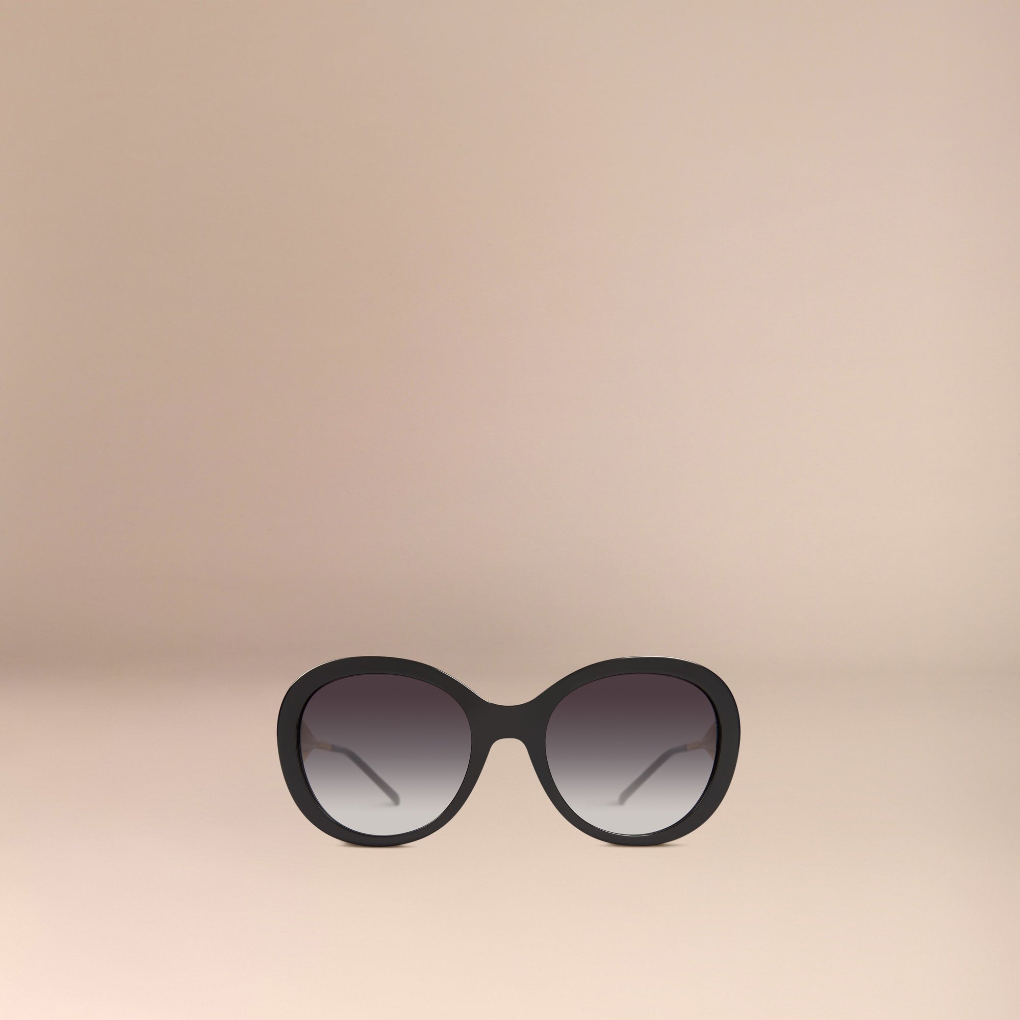BLACK Lunettes de soleil à monture ronde surdimensionnée – Collection Gabardine