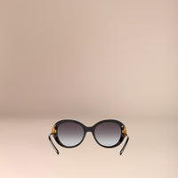 BLACK Lunettes de soleil à monture ronde surdimensionnée – Collection Gabardine