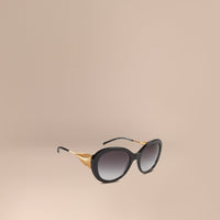 BLACK Lunettes de soleil à monture ronde surdimensionnée – Collection Gabardine
