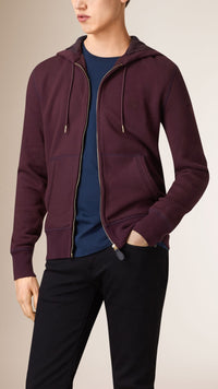 DEEP BURGUNDY Haut en jersey de coton à capuche