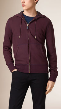 DEEP BURGUNDY Haut en jersey de coton à capuche